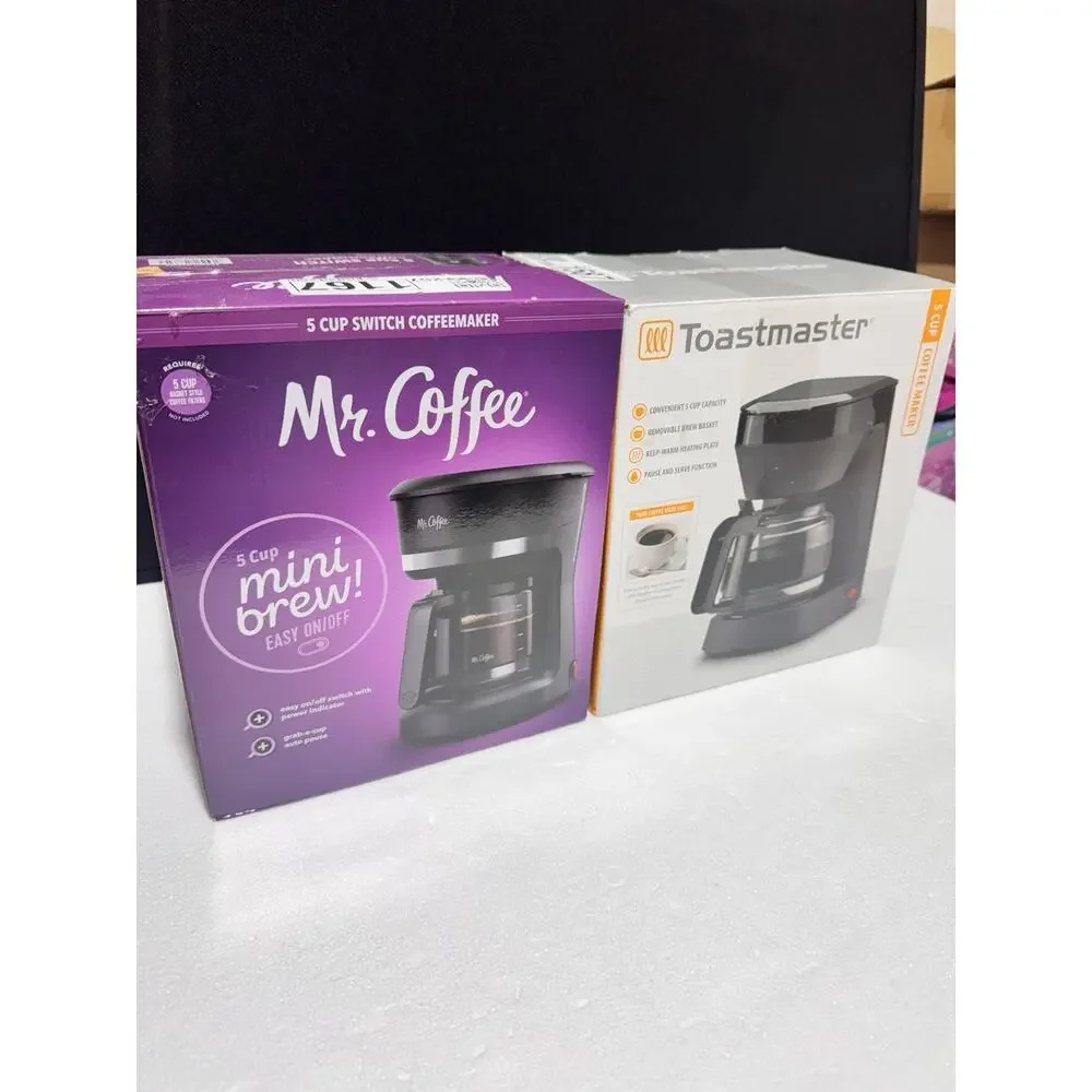 Set Of 2! Mr Coffee 5 Cup Mini Brew + Toastmaster 5 Cup Coffee Maker Set Used